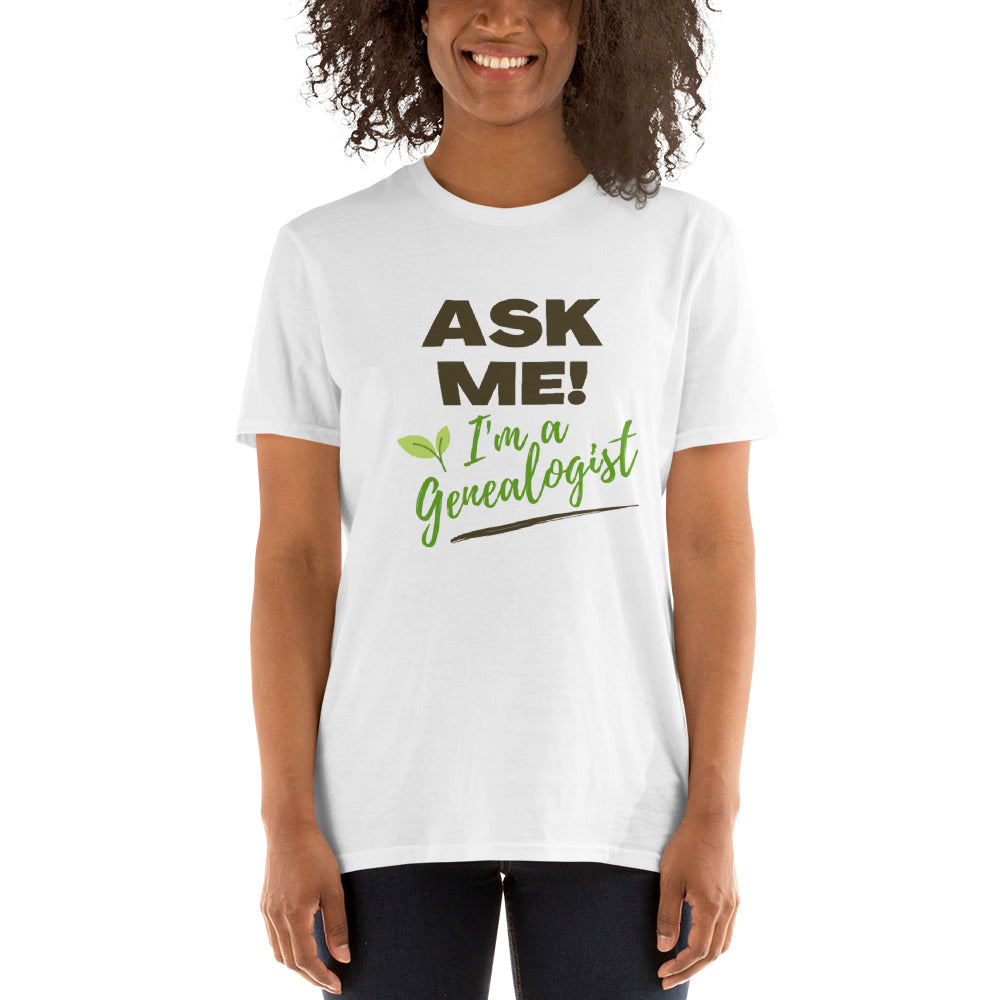 Ask Me! White Unisex Short Sleeve Tee