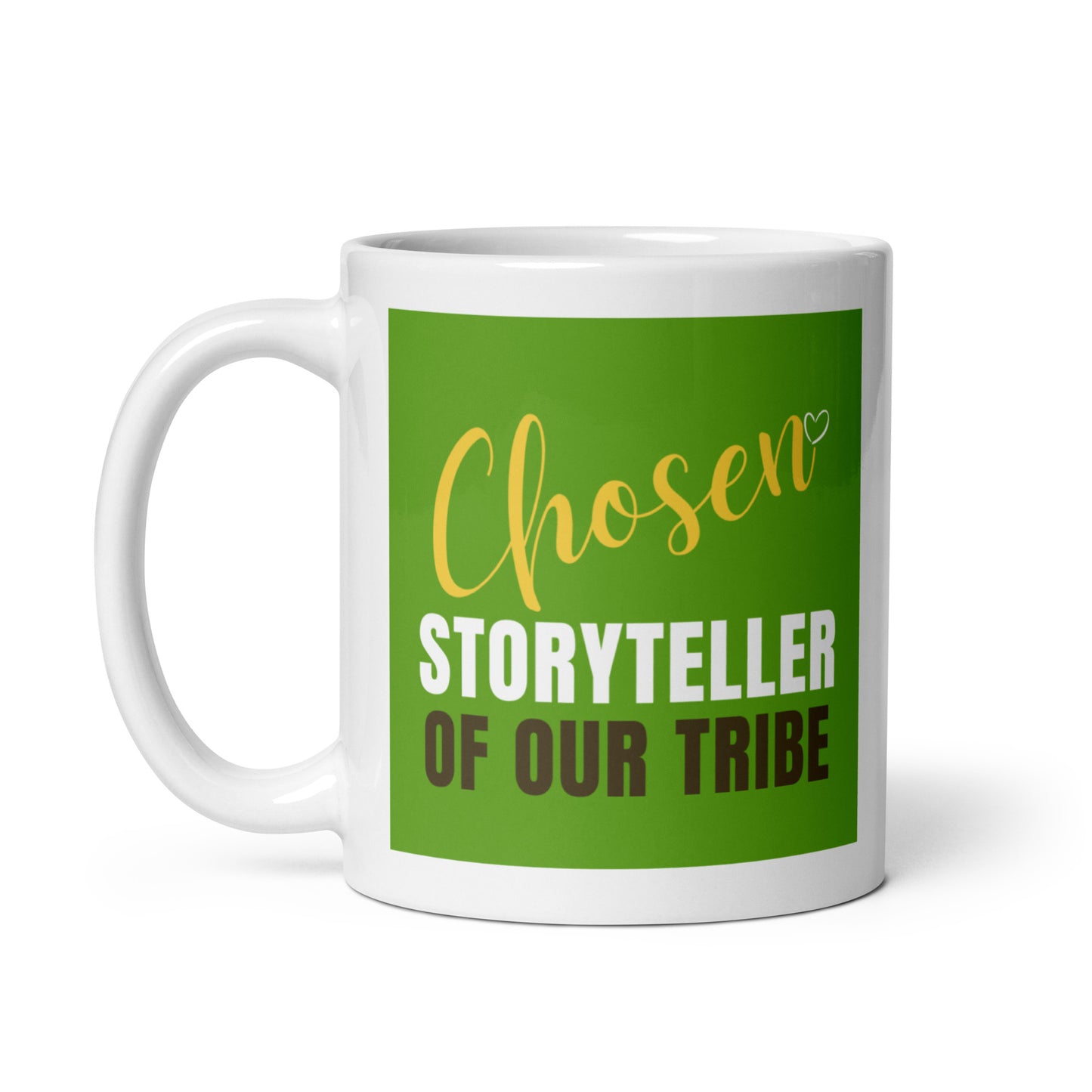 Chosen Storyteller White Mug / Gold Chosen Lettering
